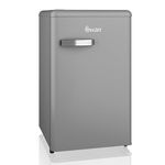 SWAN Retro Under Counter Fridge with 77L Fridge Capacity, 13L Freezer Capacity, 1 Glass Shelf, 3 Door Shelves, 1 Salad Drawer, Grey, SR11035GRNE