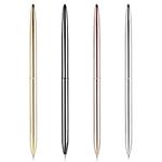 Molain Metal Ballpoint Gold Pen, 4 Pieces Retractable Slim Ballpoint Pens Metallic Ballpoint Pens, Home School Office Supplies Gift for Business Office Students Teachers