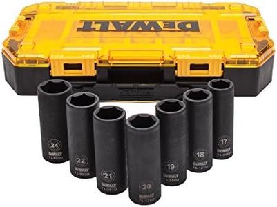 DEWALT Deep Impact Socket Set, 7-Piece, 1/2" Drive Metric (DWMT74737)