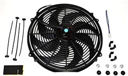 A-Team Universal High Performance Radiator Electric Cooling Fan Assembly Kit - 16" Size - Heavy Duty - 3000 CFM Capacity - 12 Volts - 8 Blade Design - Perfect for Turbo Applications - Black