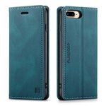 LOLFZ Wallet Case for iPhone 7 Plus iPhone 8 Plus iPhone 6 Plus iPhone 6S Plus, Magnetic Flip Leather Case with RFID Block Card Slots Kickstand Shockproof Protective Cover - Blue