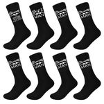 ELEGANTPARK Groomsmen Socks Set of 8 Groomsmen Gifts for Wedding Socks Funny Proposal Gifts for Groomsmen Wedding Gifts Bachelor Gifts for Groomsmen Groom Grew Black Cotton Novelty Socks for Men