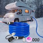 Gleyi 25FT RV Heated Drinking Water Hose for 5/8" Inner Diameter, Freeze Protection Down to -40°F/-40°C, Drinking Water Hose with Leakage Protection, Extra Includes 3/4" Adapter