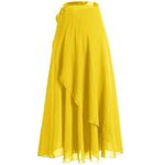 Baisdan Women Ballet Wrap Skirt Chiffon Ballet Skirt Sheer Long Dance Skirt Ballet Dance Dancewear Yellow