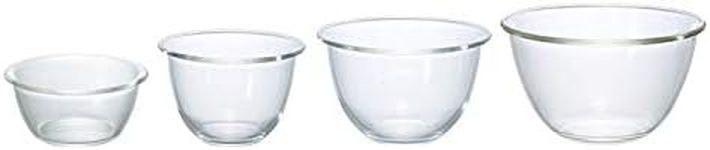 Hario 20741801 Heat Resistant Glass Bowls Set of 3 (1 Salad Bowl), Transparent