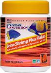 Ocean Nutrition Brine Shrimp Plus Flake Fish Food 2.5 Ounces (71 Grams) Jar | Freshwater & Saltwater Marine Aquarium Flakes Food for Aquariums