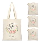 Party to Be Custom Canvas Tote Bag with Initial, Personalized Tote Bag Gift for Women & Girls, Bridesmaid Gifts, Birthday Gifts for Women Mom(Design A01)