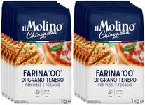 il Molino Chiavazza - Authentic Italian Soft Wheat Type ''00'' Pizza Flour 1kg - Pack of 10 | Perfect for Traditional Pizza & Focaccia