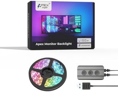 APEX LIGHT Monitor Backlight (Upto 40 inches Monitor Size) || Color Changing with Screen Sync Box PC Backlight || RGB5050 Smart LED Strip (Monitor Sync Back Light)