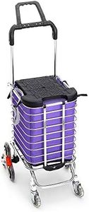 Foldable Shopping Cart Trolley Basket Luggage Grocery Portable Aluminum w/Wheel