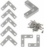 30 Packs L Shape Flat Plate Bracket, 50mmx50mm, Ymaiss Stainless Steel Angle Plate Corner Brace Repair Brackets Fixing Repair Plated Joint Bracket with Screws