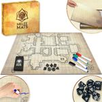 Evolve Skins The Original Battle Grid Game Board - 27" x 23" - Dungeons and Dragons Mat - Dry Erase Square & Hex RPG Miniatures Map Grids - DnD 5th Edition Table Top Dice Set - Wizard of the Coast Starter & Master