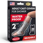 100% Waterproof Leg Cover for Shower - [Tight Seal] - 2pk - Easy to Use - Reusable Adult Half Leg Cast Cover for Shower - Leg, Ankle, Foot - Easy to Use Cast Protectors