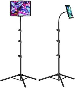 Ipad Tripod Stand,Gooseneck 65-inch Floor Stand for Tablet, iPad Floor Stand with 360° Rotating iPad Tripod Mount for iPhone iPad Mini, iPad Air, iPad Pro and All 4.5-12.9 Inch Tablets