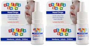 Snufflebabe Saline Nasal Drops – Suitable from Birth – Instant Relief for Blocked Nose & Sinuses (10ml) (Pack of 2)