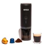 COFFEEZA Finero Mini Portable Espresso Machine - Travel Espresso Maker For Coffee Capsules & Grounds - Coffee Maker - Portable Coffee Maker For Travel, Camping, Home & Office