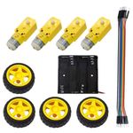 Electronic Spices Combo of Single Shaft BO Motor and Rubber Wheels Smart Car Robot Gear Motor with Male to male Jumper Wire and 4AA Cell Holder||DIY PROJECTS||