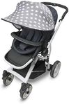 Manito Sun Shade for Strollers and Car Seats (Yellow) UPF 50+ (Star Grey)