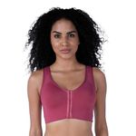 SOIE Women Front Closure Full Coverage Non Padded Non Wired Posture Correction Bra(CB-334 EARTHRED XL) Pink