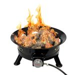 Flame King Smokeless Propane Fire Pit, 24-inch Portable Firebowl, 58K BTU with Self Igniter, Cover, & Carry Straps for RV, Camping, & Outdoor Living