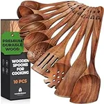 Wooden Spoons for Cooking, 10 Pcs T