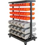 TRINITY Dual-Sided Mobile Bin Rack