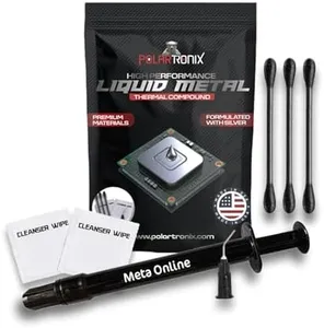 PolarTronix Liquid Metal Thermal Paste 1 Gram - Made in USA - Liquid Metal for PS5 - CPU - GPU - Xbox - Game Consoles Best for overclocking - Premium Materials - Ps5 Liquid Metal for Ps5