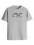 ADRO T Shirts for Boys & Girls | Friends Printed T-Shirt | Ages 3-14 | 100% Cotton Round Neck Tshirt for Boys |KRN-L2-FRIEND-GR-13-14Y Grey