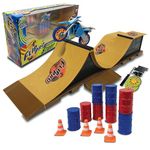 Flip Pro Stunt Park Ramp Set – Exclusive Limited Edition Bike, Customizable Parts, 4 Ramps, 16-Piece Kit for Ultimate Stunt Action – Includes Tools, Extra Wheels, Barrels & Cones – Ages 5+