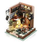 Cuteefun DIY Miniature House Kits, 3D Wooden Dollhouse Kits, Tiny Model House for Adults to Build, Mini House Crafts for Teens Adults Hobby Birthday Gifts (Coffee Time)