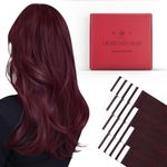 Moresoo Wine Red Tape in Hair Extensions Human Hair Skin Weft Hair Extensions Tape in Human Hair for Women Burgundy Tape in Extensions Human Hair Wine Red #99J 20 Pieces 40 Grams 14 Inch