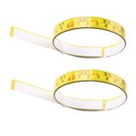 2 Pieces 44-inch Adhesive Measuring Tape Steel Sticky Workbench Measure Tape Imperial and Metric Scale Measure Ruler Left to Right Reading Tape for Woodworking Saw Drafting Painting(Yellow)