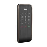 QUBO Smart Rim Lock ULTRA from Hero Group | 3-Way Access - Pincode, RFID Access Card, BLE Mobile App |Remote Access Sharing via OTP |Auto Locking |High Strength Bolt | (Copper)