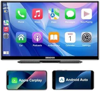 ESSGOO A-pple Carplay & Android Auto, 9 Inches Carplay Screen for Car with Light-Sensitive, Siri & G-oogle Assistant Voice Control, Mirror Link, Bluetooth,Suitable for Various Models