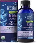 Mommy's Bliss Organic Kids Cough Syrup & Mucus Relief for Night Time, Agave & Honey, Ivy Leaf, Zinc, Vitamin C, +Herbal Nighttime Blend, 4 Fl z