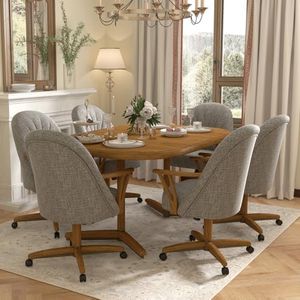 Chromcraft 7-Piece Table Set for 6 Expandable Table with 6 Chairs Table and Chairs Set Kitchen Room Furniture