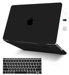 KECC Compatible with MacBook Pro 13 inch Case 2020-2024 with Touch Bar M2 A2338 M1 A2289 A2251 Protective Plastic Hard Shell + Keyboard Cover (Matte Black)