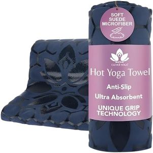 Yoga Towels for Hot Yoga, Non Slip and Long Clever Towel Provides Grip with Unique Two-Sided Design, Microfiber is Absorbant and Lightweight with Moisture Wicking Properties