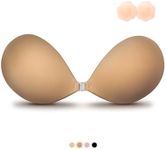 VOCH GALA Sticky Bra Push Up for Women, Strapless Backless Bras for Wedding/Parties/Events, Comfortable Adhesive Tan