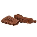 Leather Rifle Buttstock Pouch Ammo Holder With Shoulder Sling for .357 .30-30.45-70 .308 .22LR 12GA (Righty Hand, Brown(12 Gauge))