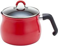 Wahei Freiz SRA-9474 Multi-Pot, Large, 6.3 inches (16 cm), 3 L (3 to 4 People), Red, Induction Compatible, Rice Pot, Milk Pan, Fryer, Fluorine Resin Processing, Living Alone, New Life