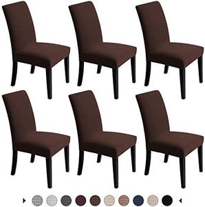 Chair Covers for Dining Room - Stretch Chair Slipcovers for Decorative Seat Protector Armless Removable Washable Elastic Dinner Universal Spandex Solid Chair Slip Covers Set…