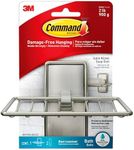 Command Soap Dish for Shower, Damage Free Hanging Bathroom, No Tools Bar Soap Holder, 1 Satin Nickel Soap Dish and 2 Water-Resistant Command Strips