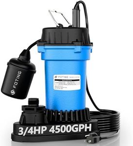 FOTING Sump Pump Submersible Sewage/Effluent Pump - Heavy Duty Cast Iron - 115V Septic Pump for Sump Basin/Residential/Sewage/Basement,Cast Iron & Elevated Suction