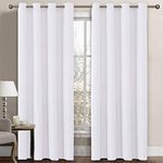 H.VERSAILTEX Blackout Curtains for Bedroom 108 Inches Long Thermal Insulated Room Darkening White Curtains for Living Room Energy Saving Drapes - Grommet (Pure White, 1 Panel)