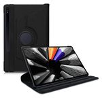 GLAXX Case Samsung Galaxy Tab S7 Plus Flip Case Cover, 360 Degree Rotating Stand Multi-Angle Cover for Samsung Galaxy Tab S7 Plus - Black