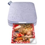 HP Sprocket Portable 2X3" Instant Wireless Photo Color LED Printers (Lilac) Print Pictures On Zink Sticky-Backed Paper From You, Gray