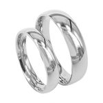 Everstone Couple Ring Sets Wedding Band Engagement Ring Sets Titanium Polished Silver Bands UK size H to Z7