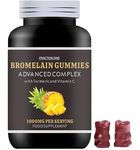 Bromelain Gummies - 1000mg Bromelain High Strength Gummies - 120 Gummies - 60 Servings - Enhanced with Turmeric 10mg and Vitamin C 80mg - Bromelain 500mg Per Gummy