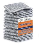 TEKCOOL (15 Pack) Non-Scratch Dish Wash Cloth, Steel Wire Dish Cloth, Wire Dishwashing Rags Stainless Steel Scrubber Non-Scratch Wire Dishcloth for Washing Dishes Sinks Counters.
